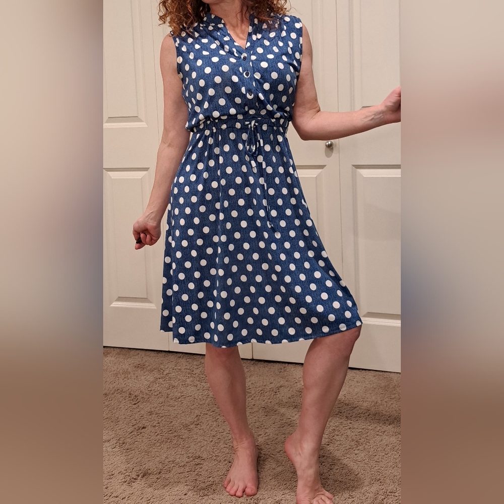 Polka Dot Blue Dress